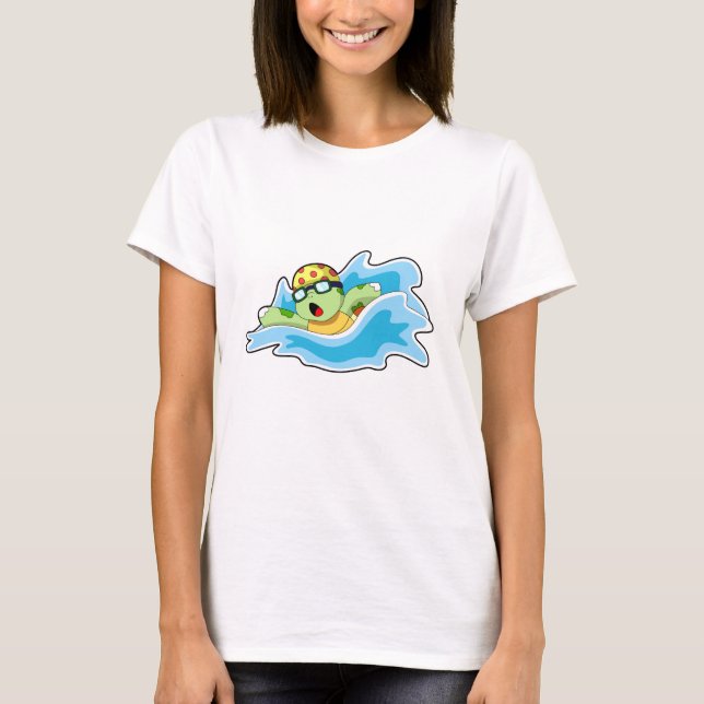 Camiseta Tortuga nadando en el agua (Anverso)