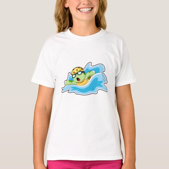 Camiseta Tortuga nadando en el agua (Anverso)