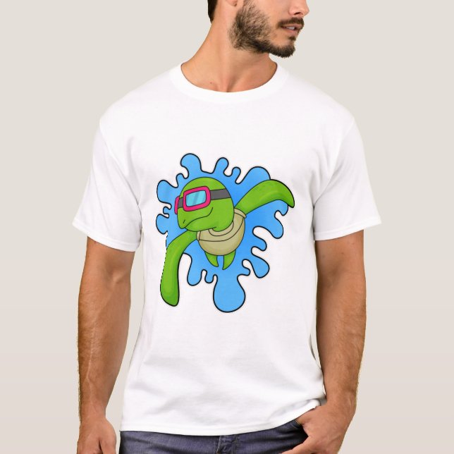 Camiseta Tortuga Natación Gafas de natación (Anverso)