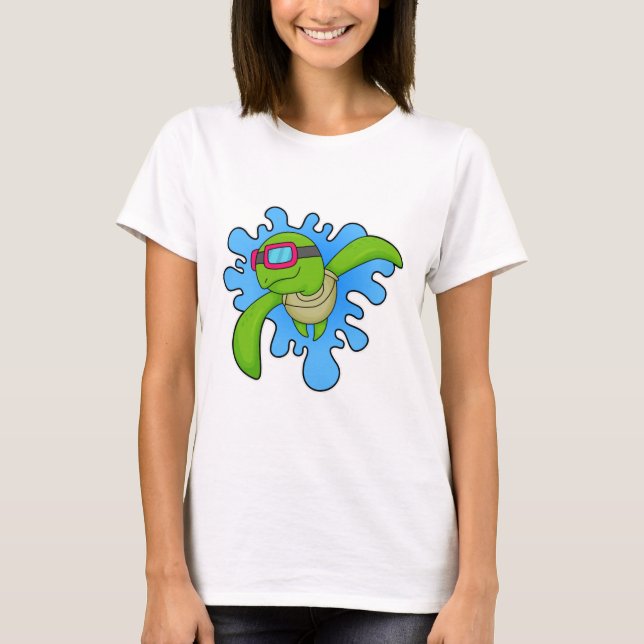 Camiseta Tortuga Natación Gafas de natación (Anverso)