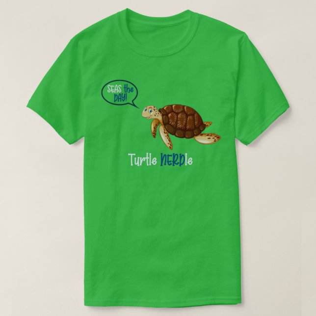Camiseta Tortuga nerviosa en el océano azul (Diseño del anverso)