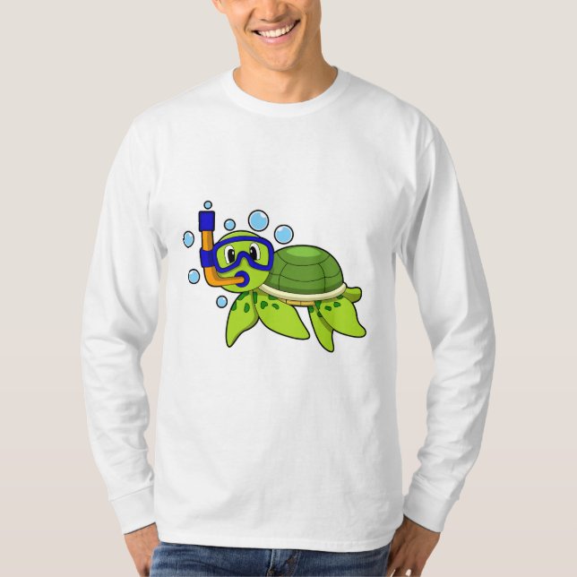 Camiseta Tortuga para bucear con tubo (Anverso)