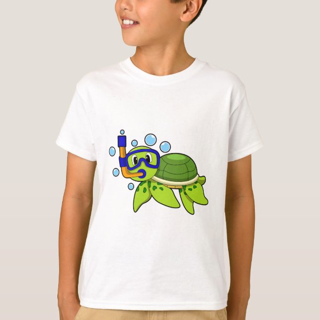 Camiseta Tortuga para bucear con tubo (Anverso)