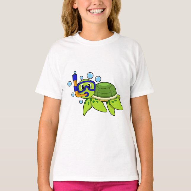 Camiseta Tortuga para bucear con tubo (Anverso)