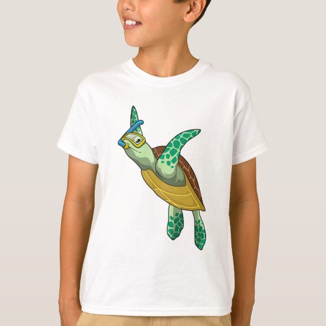 Camiseta Tortuga para bucear con tubo (Anverso)