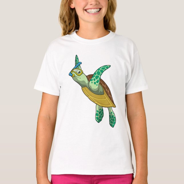 Camiseta Tortuga para bucear con tubo (Anverso)