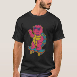 Camiseta Tortuga patinando con gafas de sol Tortuga en un p