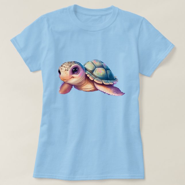 Camiseta Tortuga Personalizado con caparazón colorido (Diseño del anverso)