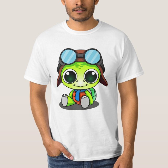 Camiseta Tortuga Personalizado dulce en Gorra de aviador (Anverso)