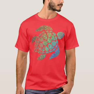 Camiseta Tortuga Purpurina arcoiris holográfica