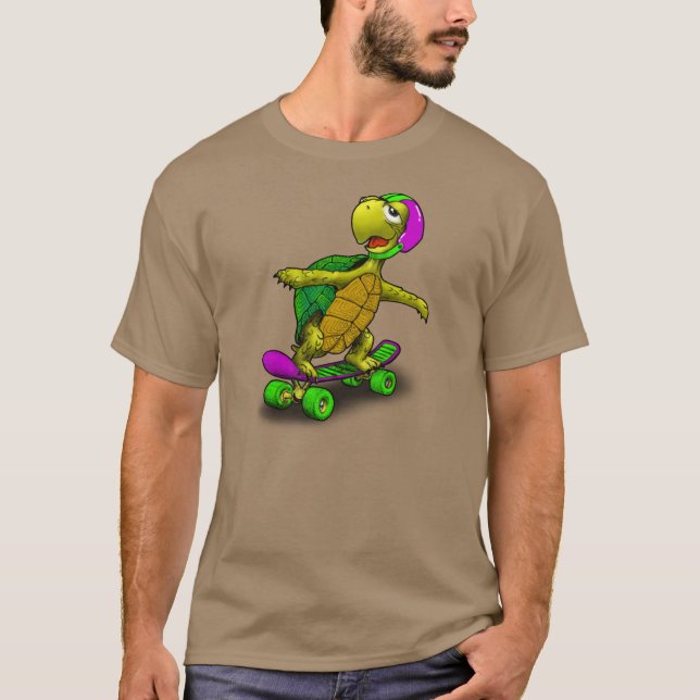 Camiseta ¡Tortuga que anda en monopatín! (Anverso)