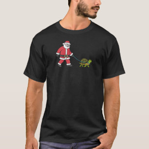 Camiseta Tortuga Santa Claus graciosos Navidades del reptil