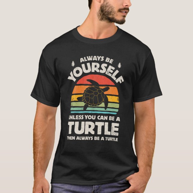 Camiseta Tortuga Ser Siempre Hombres Vintage Retro (Anverso)