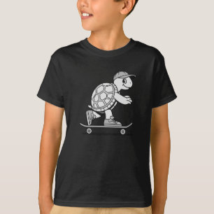 Camiseta Tortuga Skateboarding Animal de Dibujos Animados G