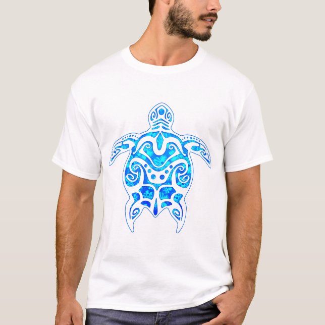 Camiseta Tortuga tribal azul de Guay (Anverso)