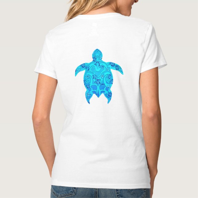 Camiseta Tortuga tribal de Blue Honu (Reverso)