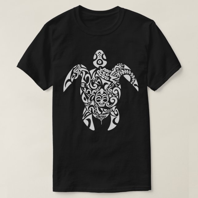 Camiseta Tortuga tribal de Hawái Símbolo polinesio de mar b (Diseño del anverso)