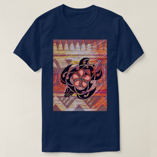 Camiseta Tortuga tribal de la Polinesia Samosiana de Hawái (Diseño del anverso)