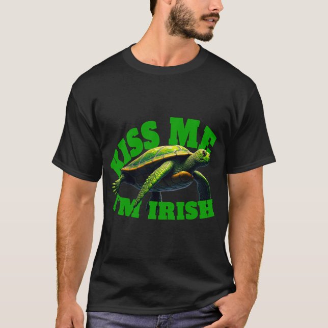 Camiseta Tortuga verde - Bésame soy irlandés (Anverso)