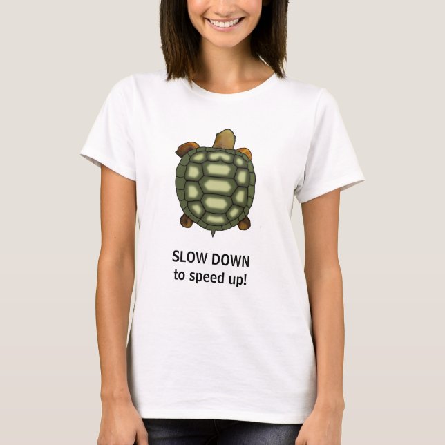 Camiseta Tortuga Verde con Texto Editable de Ralentización (Anverso)