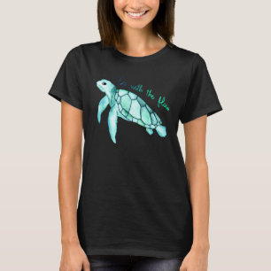 Camiseta Tortuga verde mar acuarela con cita divertida