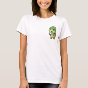 Camiseta Tortuga Verde Soñolienta Bebe Café Oscuro