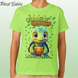 Camiseta Tortuga Verde Tortuga Lindo Animal Gráfico de Dibu