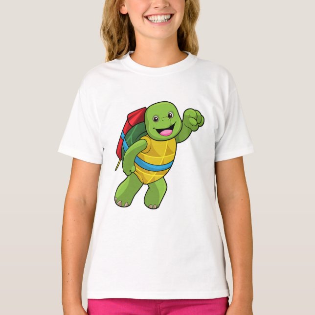 Camiseta Tortuga volando con cohetes (Anverso)