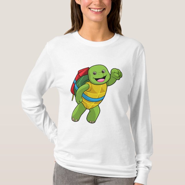 Camiseta Tortuga volando con cohetes (Anverso)