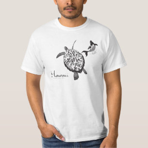 Camiseta Tortuga y ballena de Hawaii