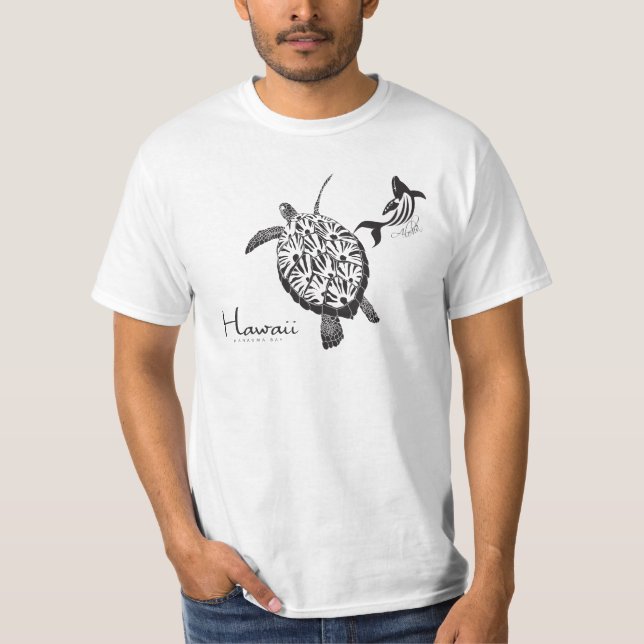 Camiseta Tortuga y ballena de Hawaii (Anverso)