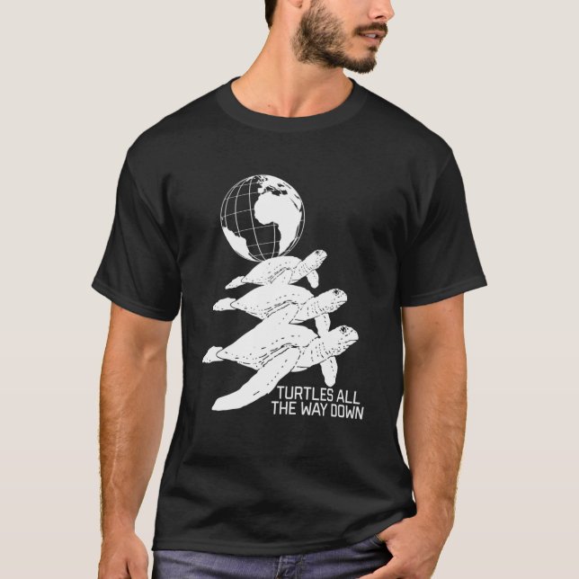 Camiseta Tortugas a lo largo de la filosofía multiversa (Anverso)