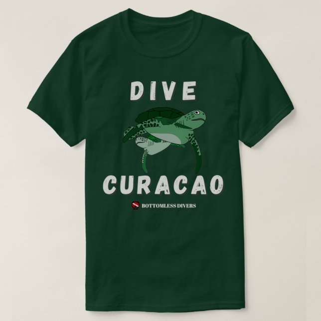 Camiseta Tortugas de Curacao con fuente blanca (Diseño del anverso)