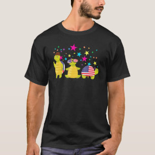 Camiseta Tortugas De Mar 4 De Julio Bandera Estadounidense 