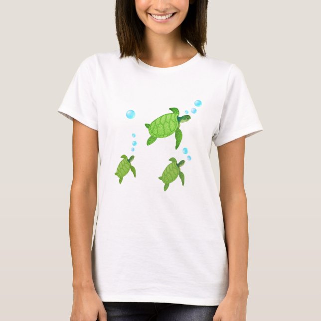 Camiseta Tortugas de mar verdes (Anverso)