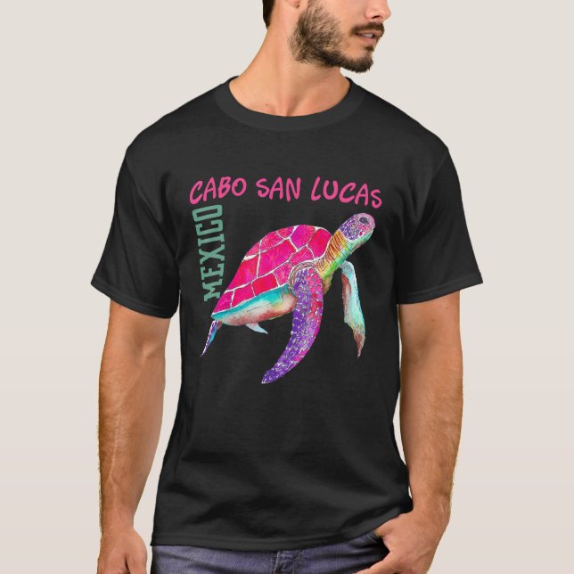 Camiseta Tortugas Del Mar De Cabo San Lucas Tortuga Y Flor  (Anverso)