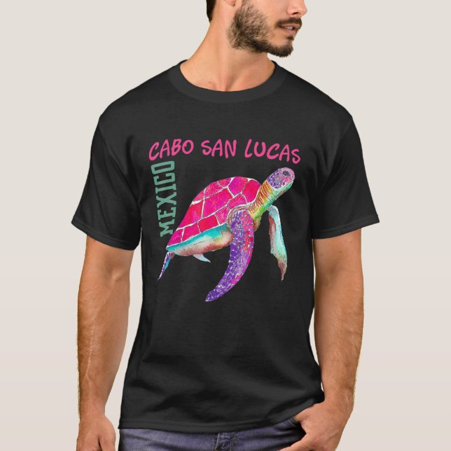 Camiseta Tortugas Del Mar De Cabo San Lucas Tortuga Y Flor  (Anverso)