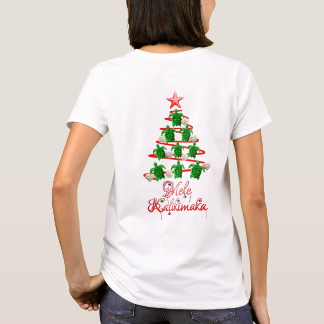Camiseta Tortugas marinas de Mele Kalikimaka (Reverso)