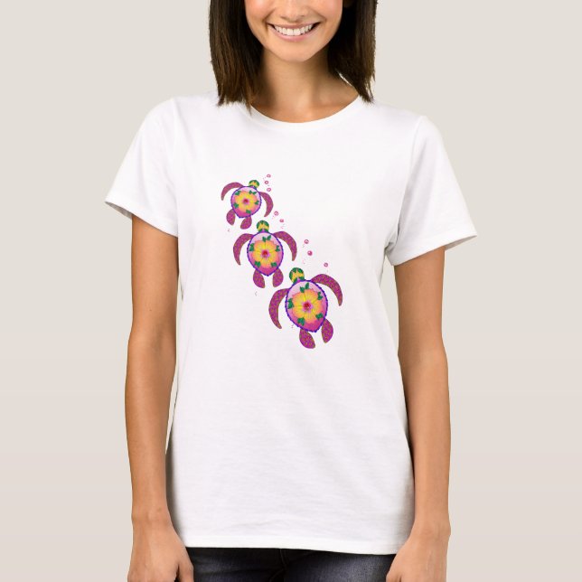 Camiseta Tortugas marinas hawaianas Ohana Honu (Anverso)