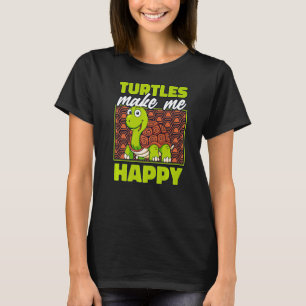 Camiseta Tortugas me hacen feliz tortuga pintada de tortuga