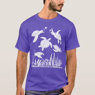 Camiseta Tortugas nadando animales marinos niño
