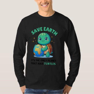 Camiseta tortugas Salvan Tierra Es El Único Planeta Que Tie