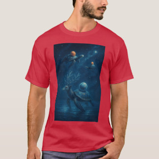 Camiseta Tortugas transportando planetas a través de aguas