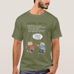 Camiseta Tos Y Estornudos En La Punta De Estado De La Manga