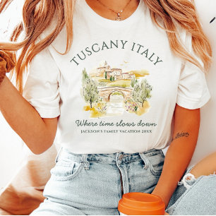 Camiseta Toscana Italia Vacaciones Familiares Personalizada
