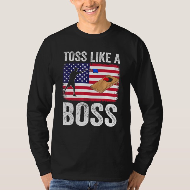 Camiseta Toss Like A boss Cornhole Team Bean Bag   Cornhole (Anverso)