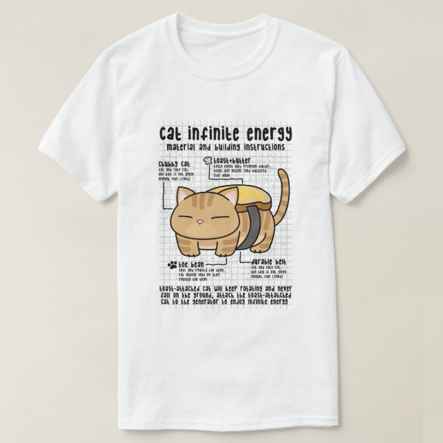 Camiseta Tosta de mantequilla de energía infinita para gato (Diseño del anverso)