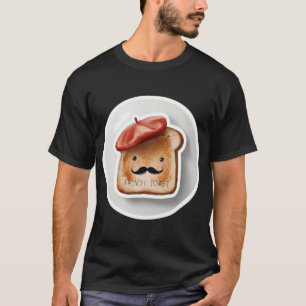Camiseta Tostada Antropomórfica Adorable en Francés