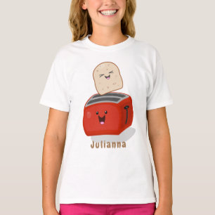 Camiseta Tostada de kawaii y personalizado de tostadora roj