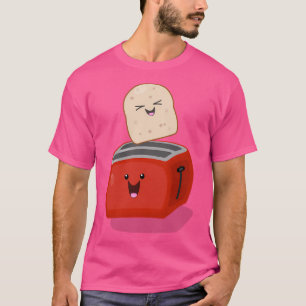 Camiseta Tostada De Kawaii Y Personalizado De Tostadora Roj